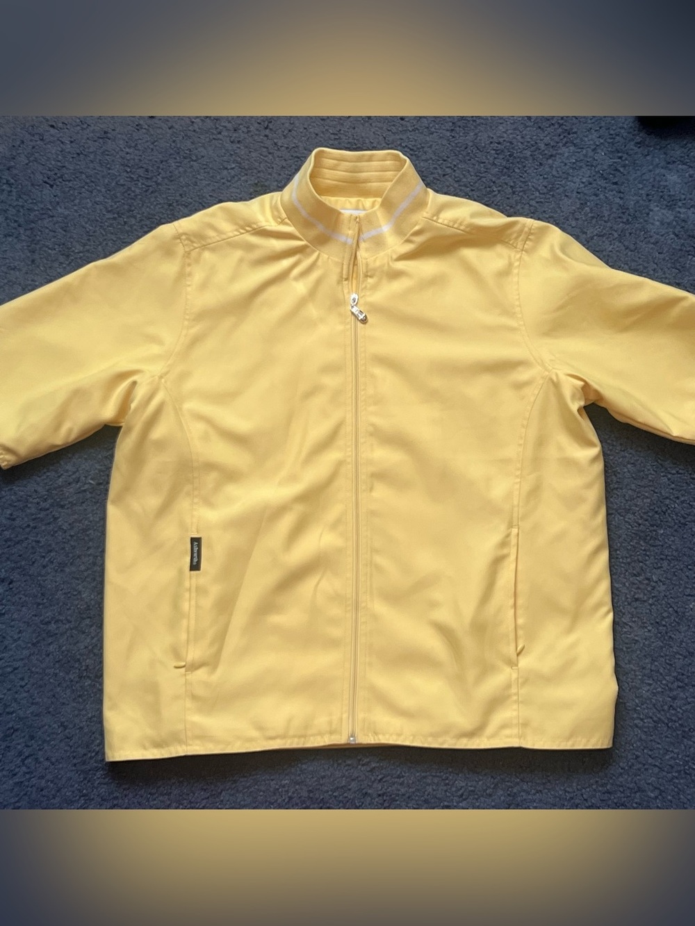 Ashworth Yellow Golf Zip Up Short Sleeve Jacket